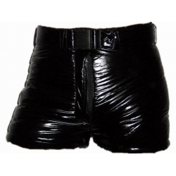 New unisex shiny nylon wet look short pants black